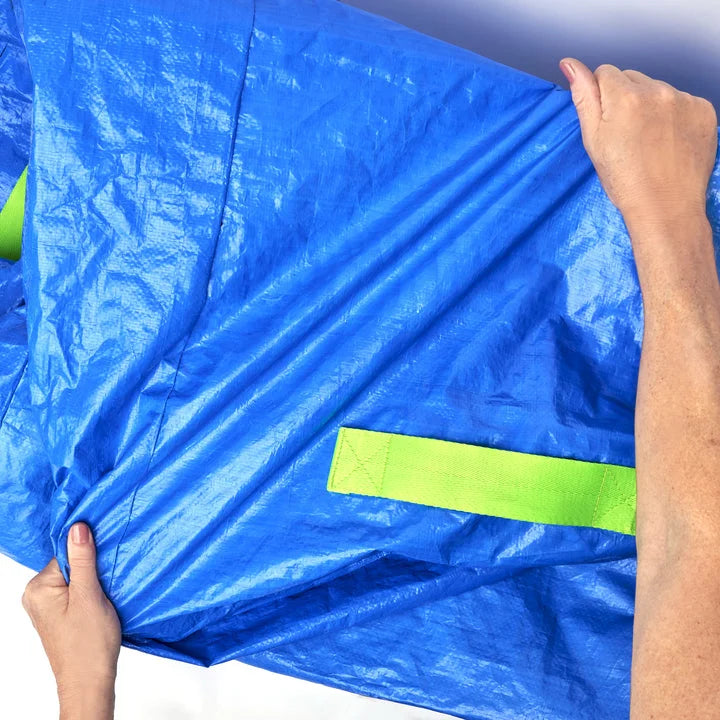 Heavy-duty waterproof plastic tarpaulin material that the mattress bag for moving and storage is made of that is also bug proof